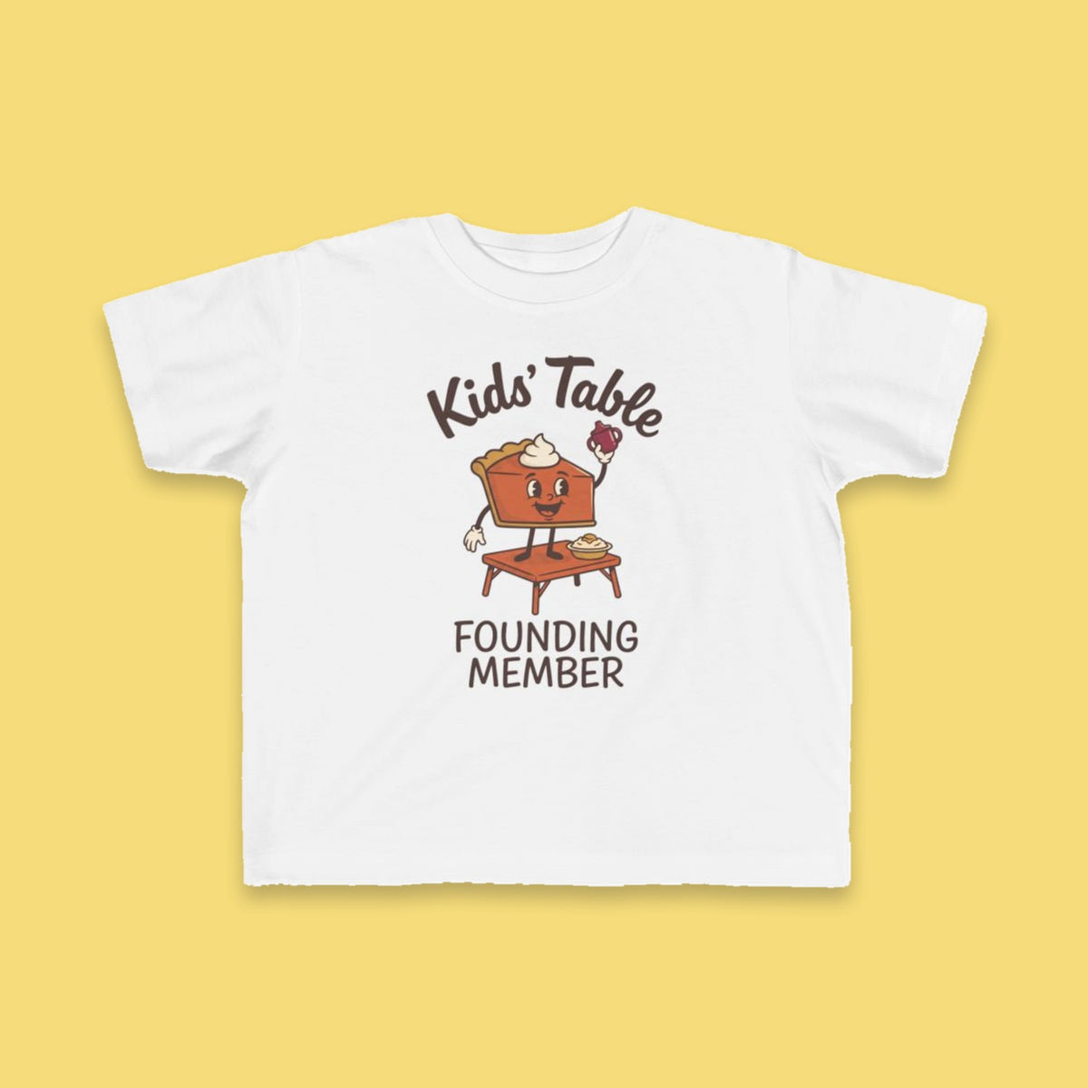Kids' Table Founding Member toddler tee – Flat on yellow background