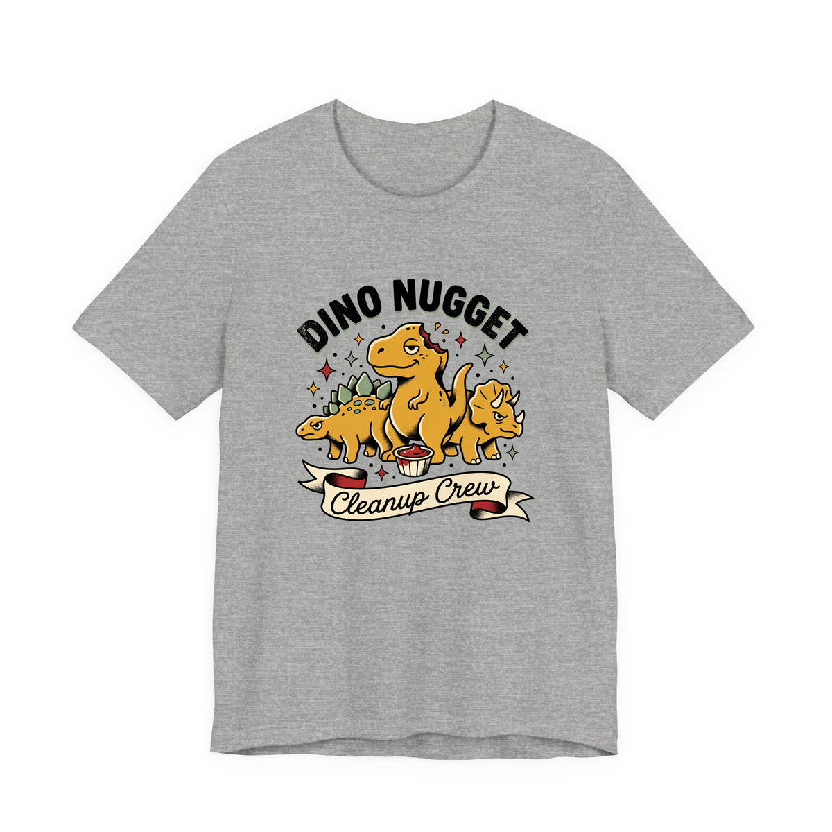 Dino Nugget Cleanup Crew adult tee – Athletic Heather shirt