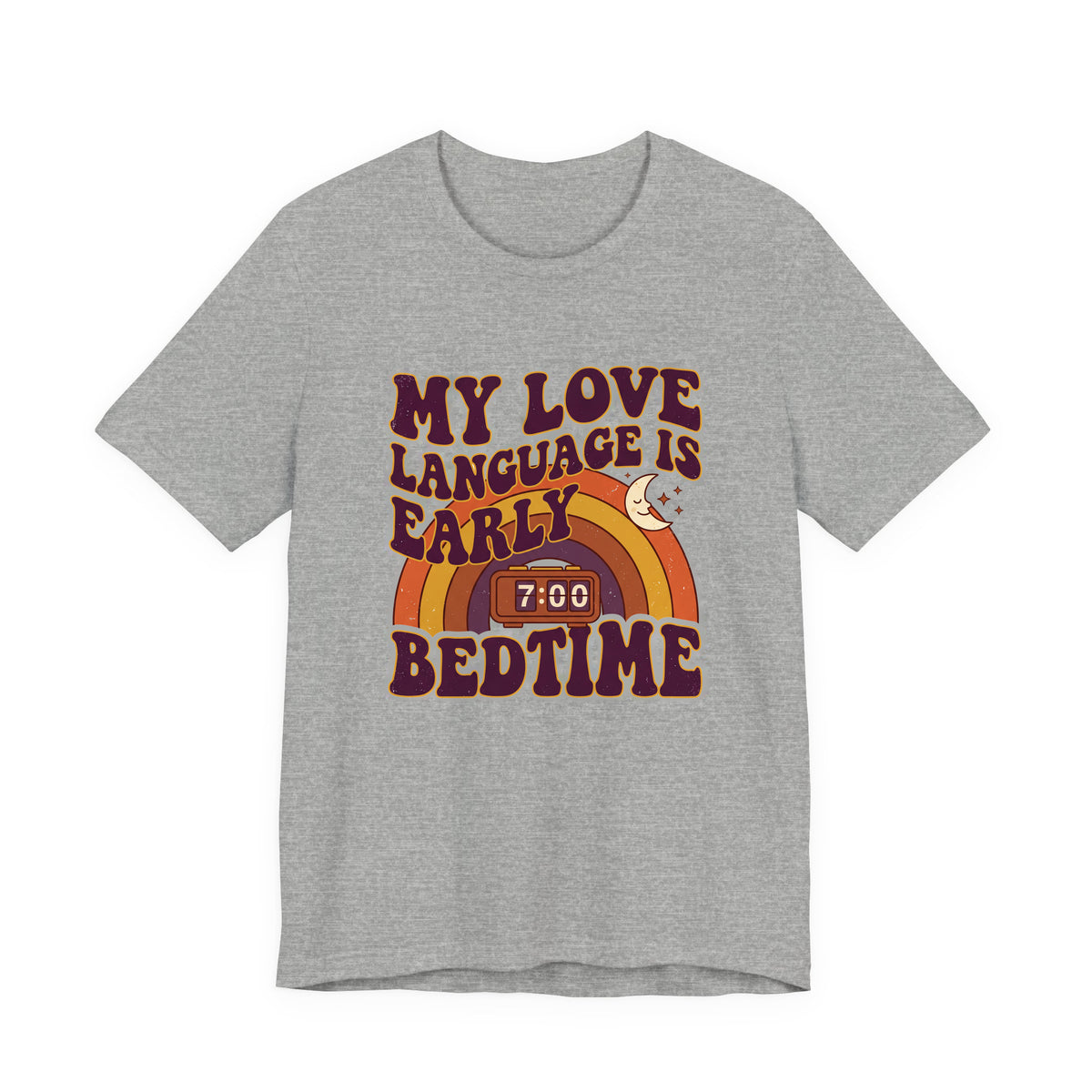 My Love Language Is Early Bedtime adult tee – Athletic Heather shirt