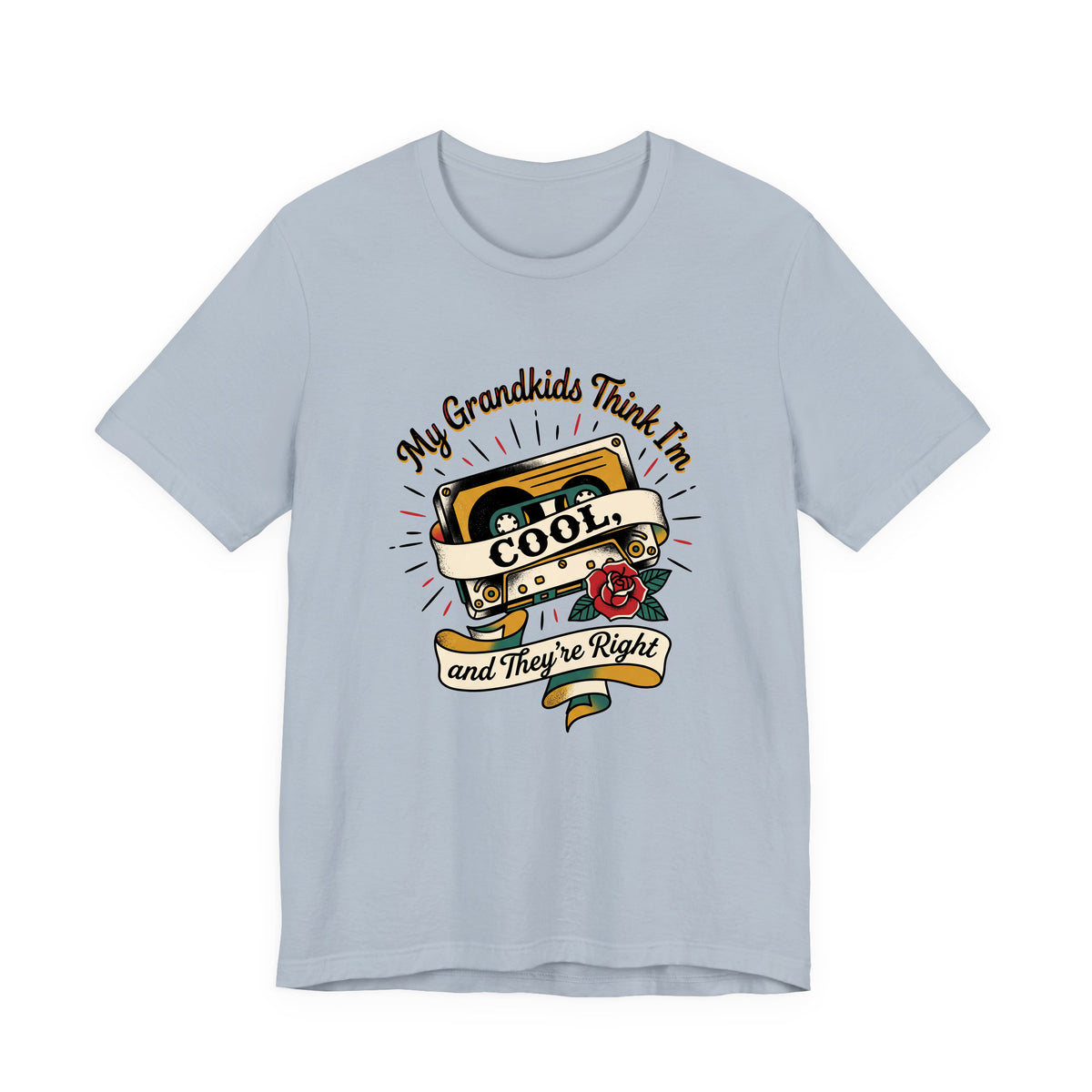My Grandkids Think I'm Cool, and They're Right adult tee – Light Blue shirt