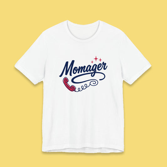 Momager adult tee – Flat on yellow background