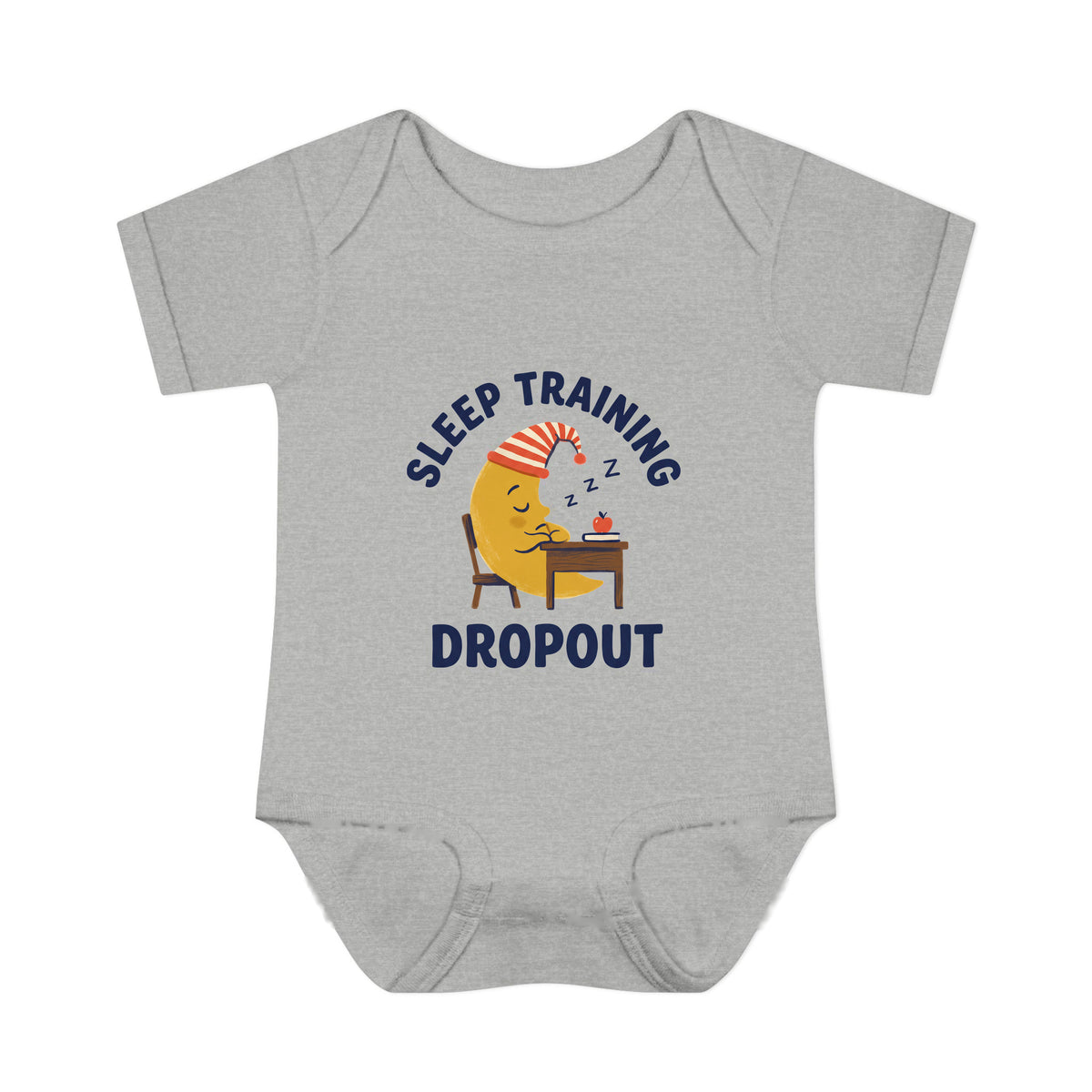 Sleep Training Dropout onesie – Heather shirt