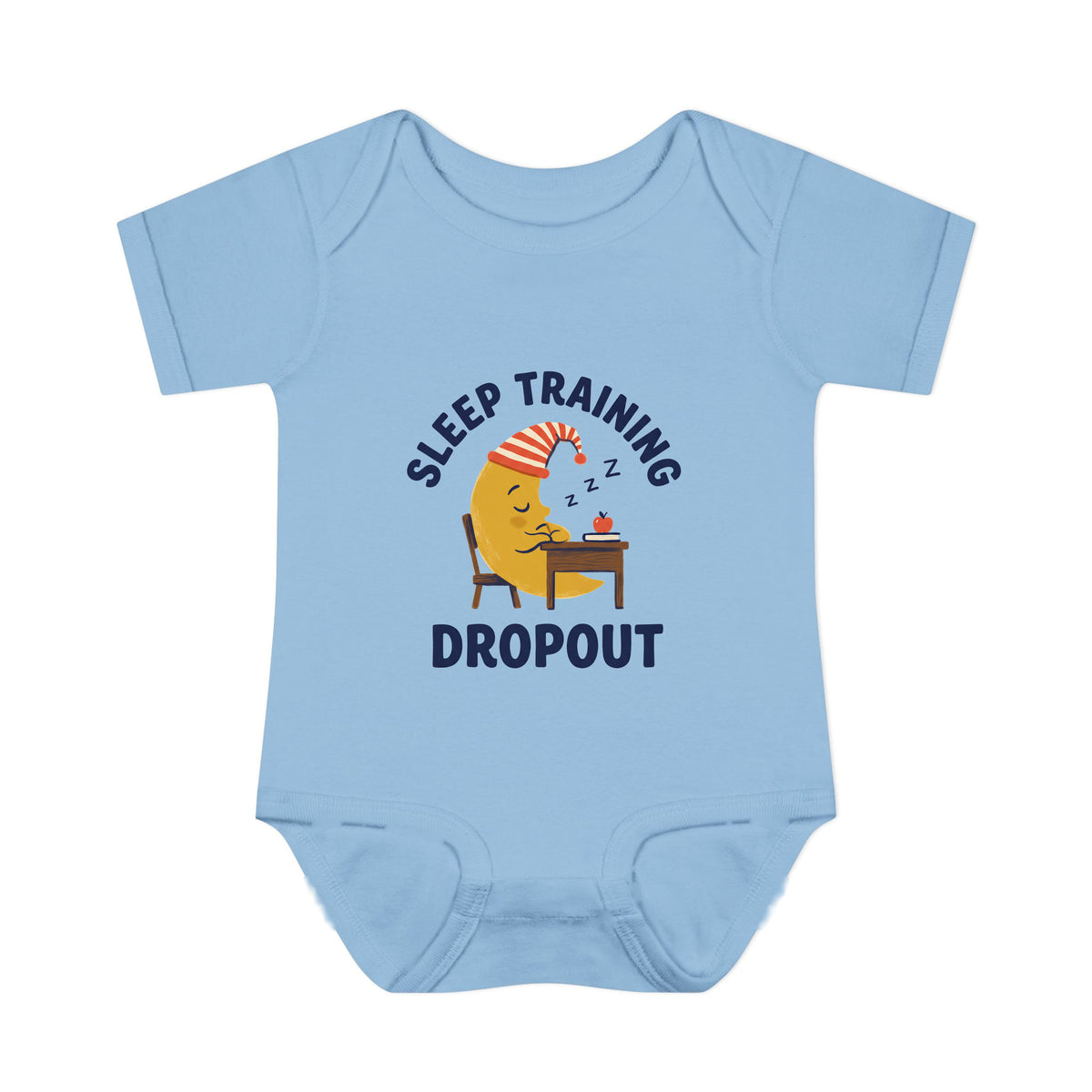 Sleep Training Dropout onesie – Light Blue shirt