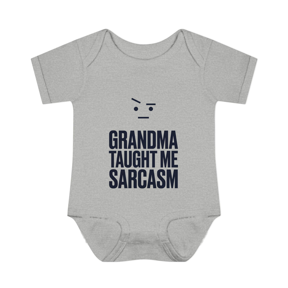 Grandma Taught Me Sarcasm onesie – Heather shirt