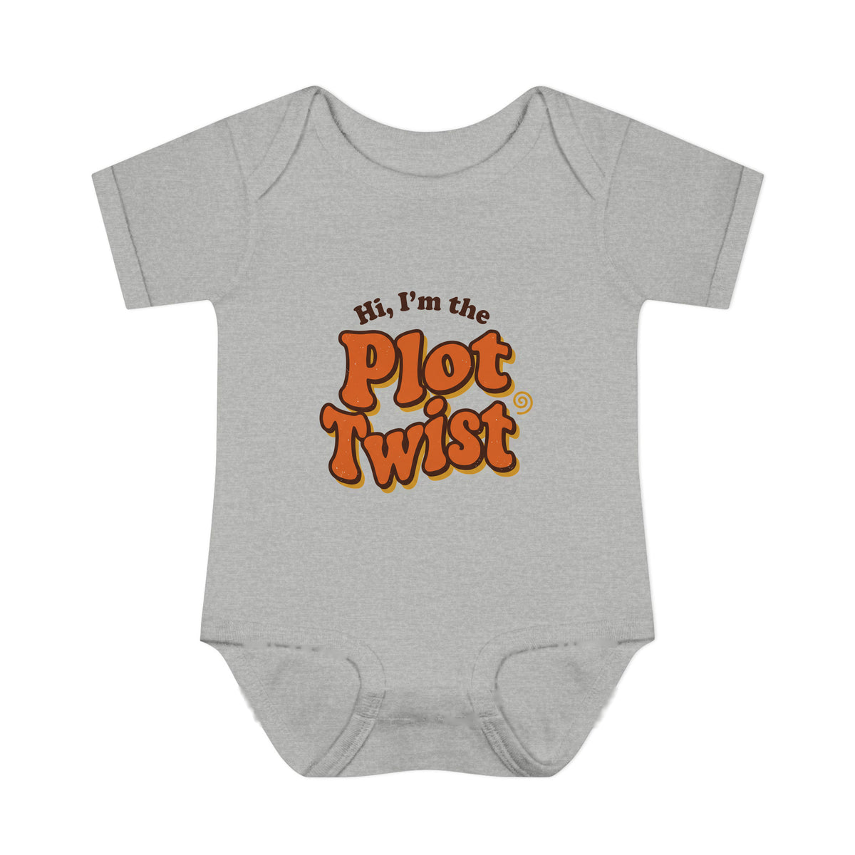 Hi, I'm the Plot Twist onesie – Heather shirt