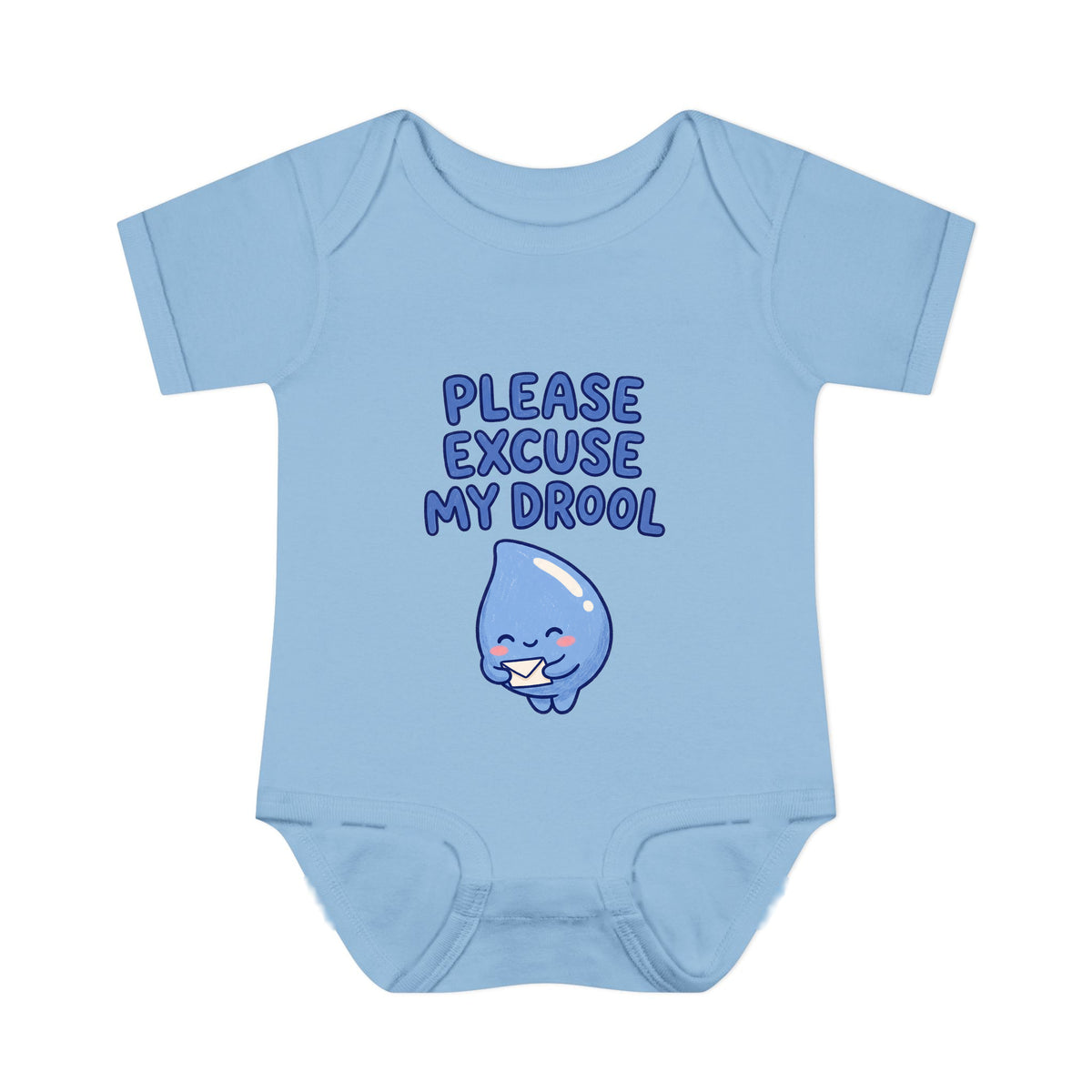 Please Excuse My Drool onesie – Light Blue shirt