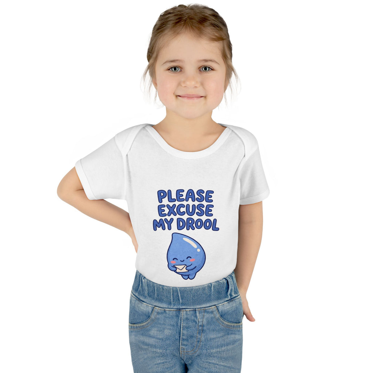 Please Excuse My Drool onesie – Worn by a baby