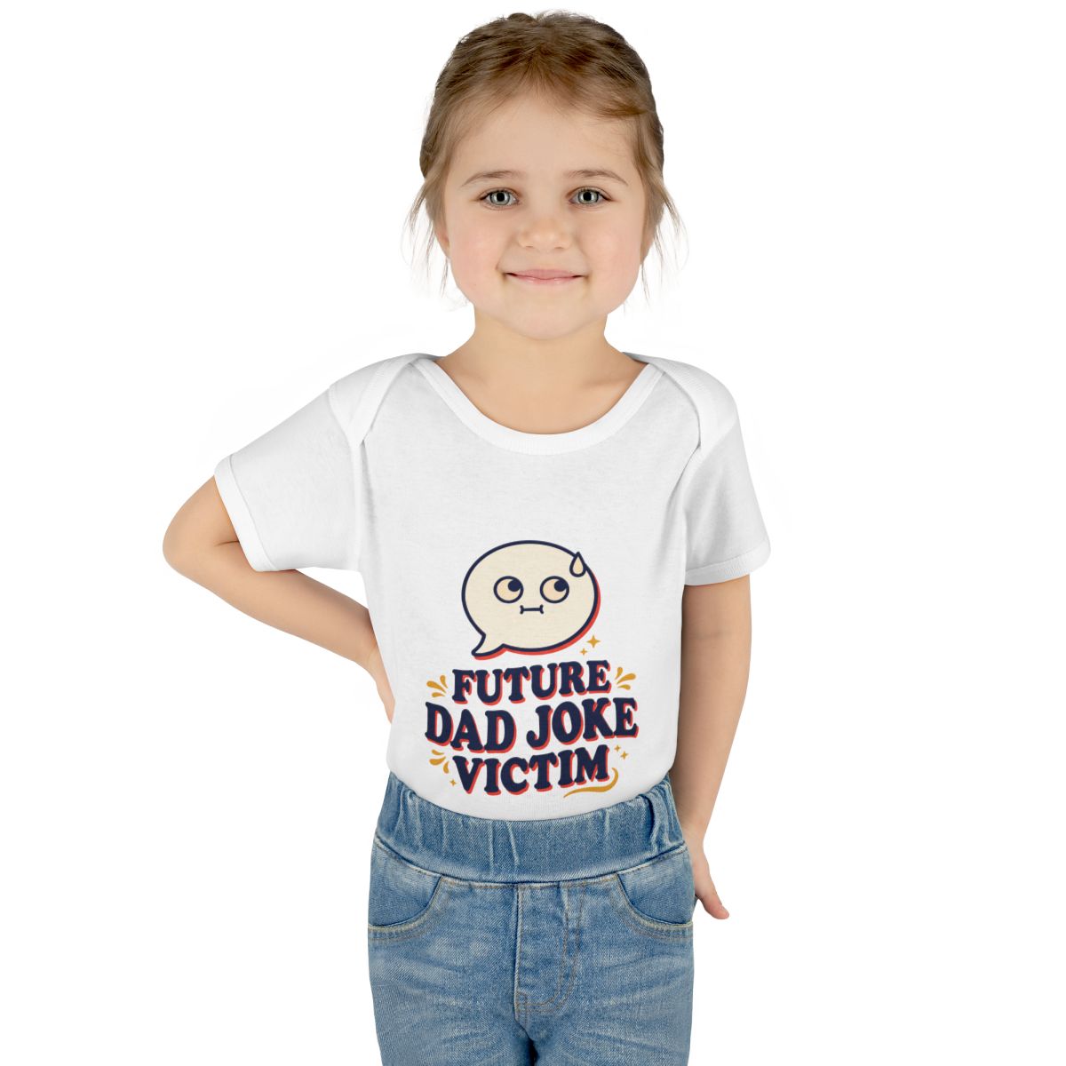 Future Dad Joke Victim onesie – Worn by a baby