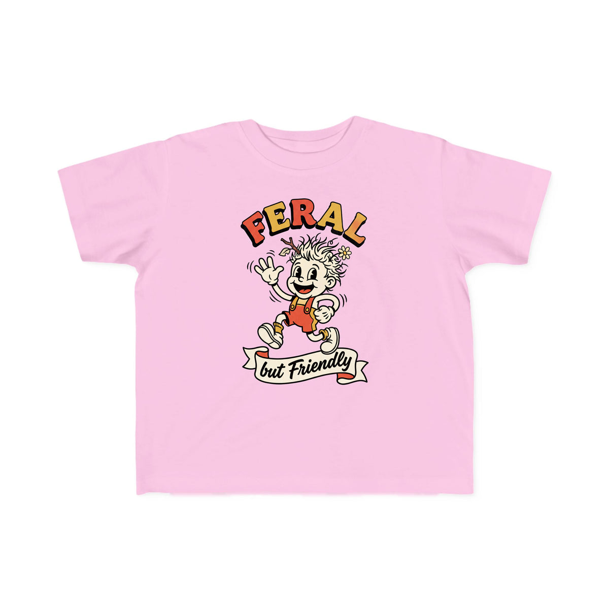 Feral but Friendly toddler tee – Pink shirt