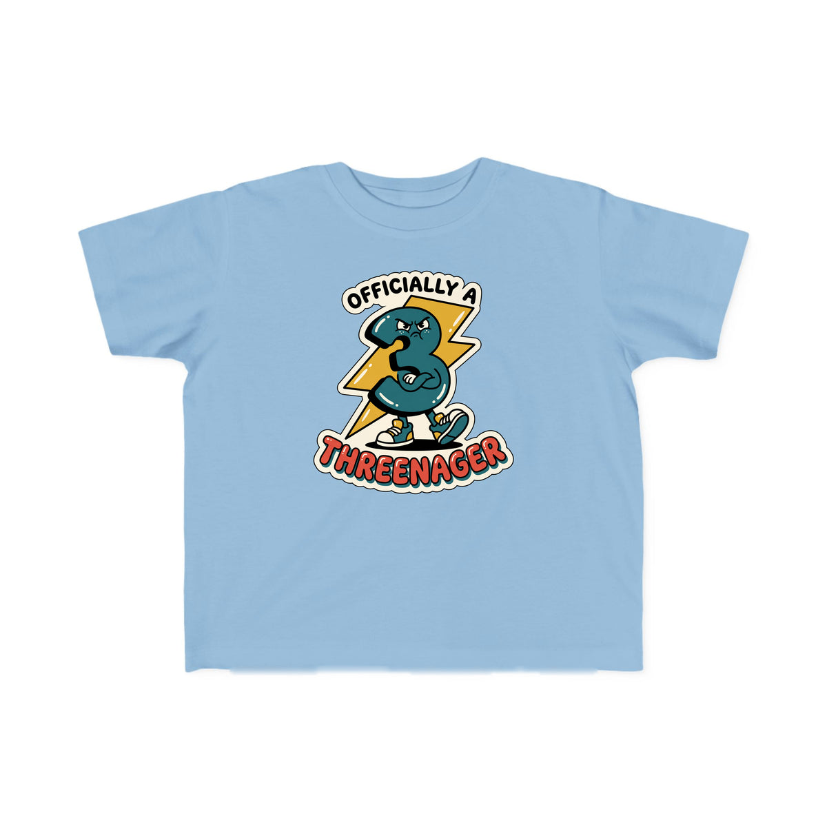 Officially a Threenager toddler tee – Light Blue shirt