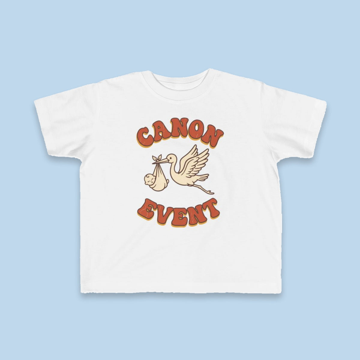 Canon Event toddler tee – Flat on blue background