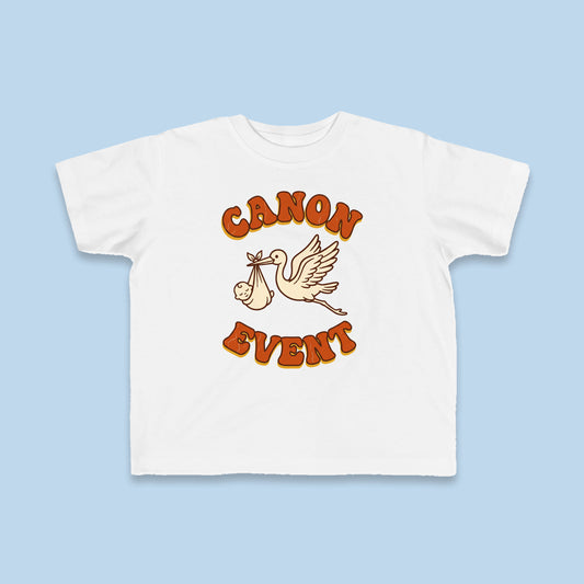 Canon Event toddler tee – Flat on blue background