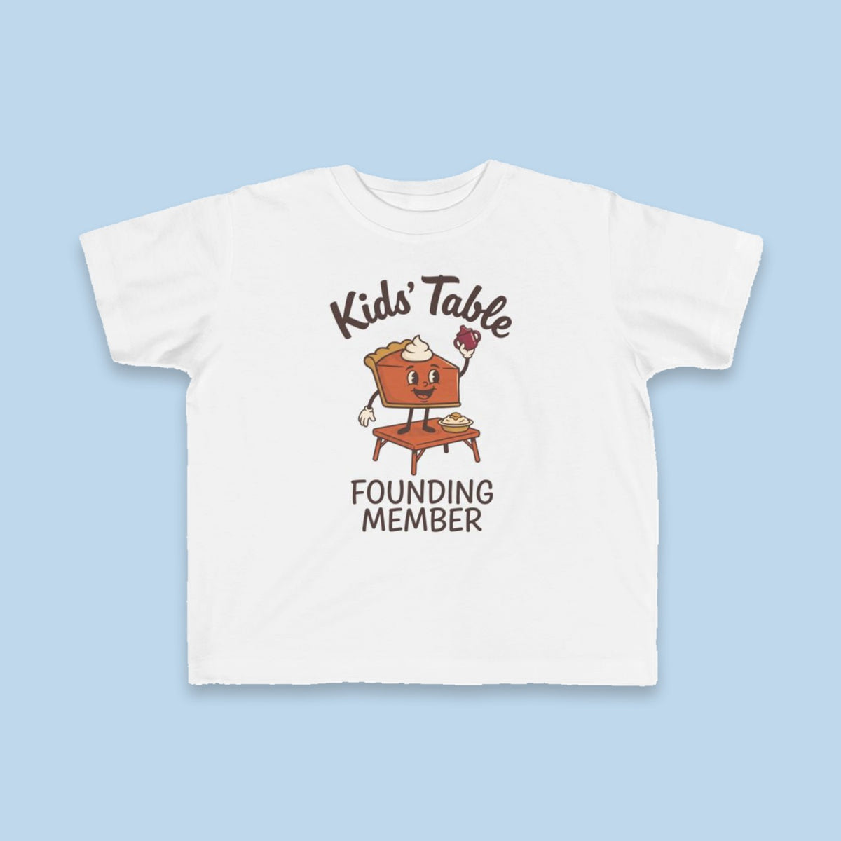 Kids' Table Founding Member toddler tee – Flat on blue background
