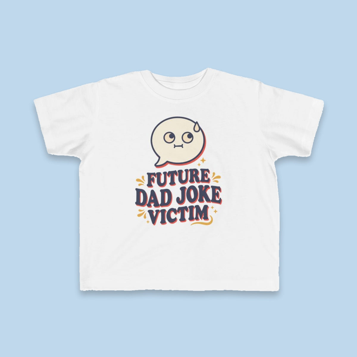 Future Dad Joke Victim toddler tee – Flat on blue background