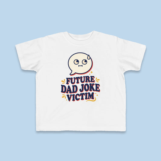Future Dad Joke Victim toddler tee – Flat on blue background