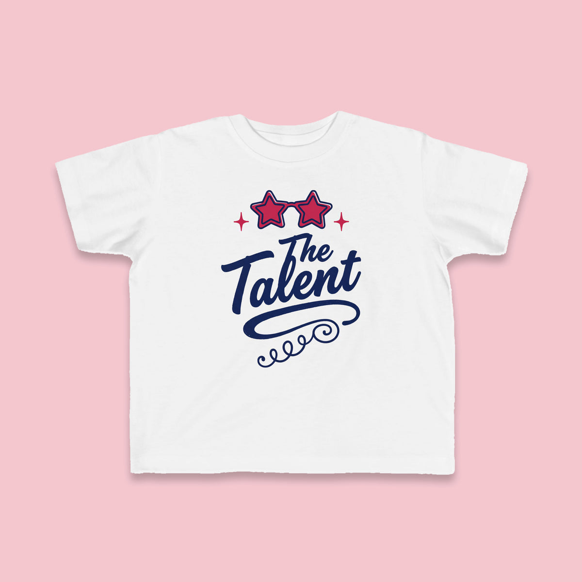 The Talent toddler tee – Flat on pink background