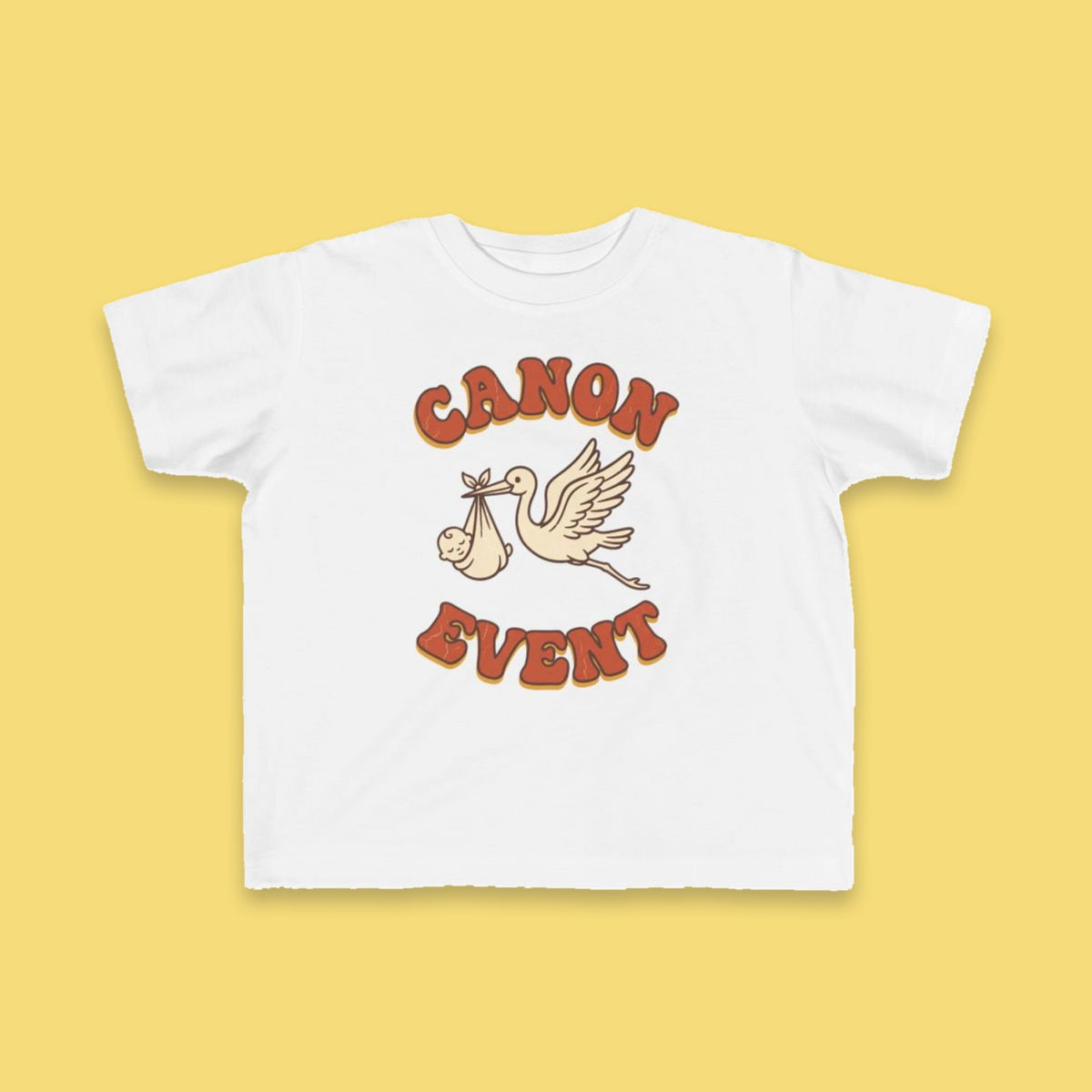 Canon Event toddler tee – Flat on yellow background