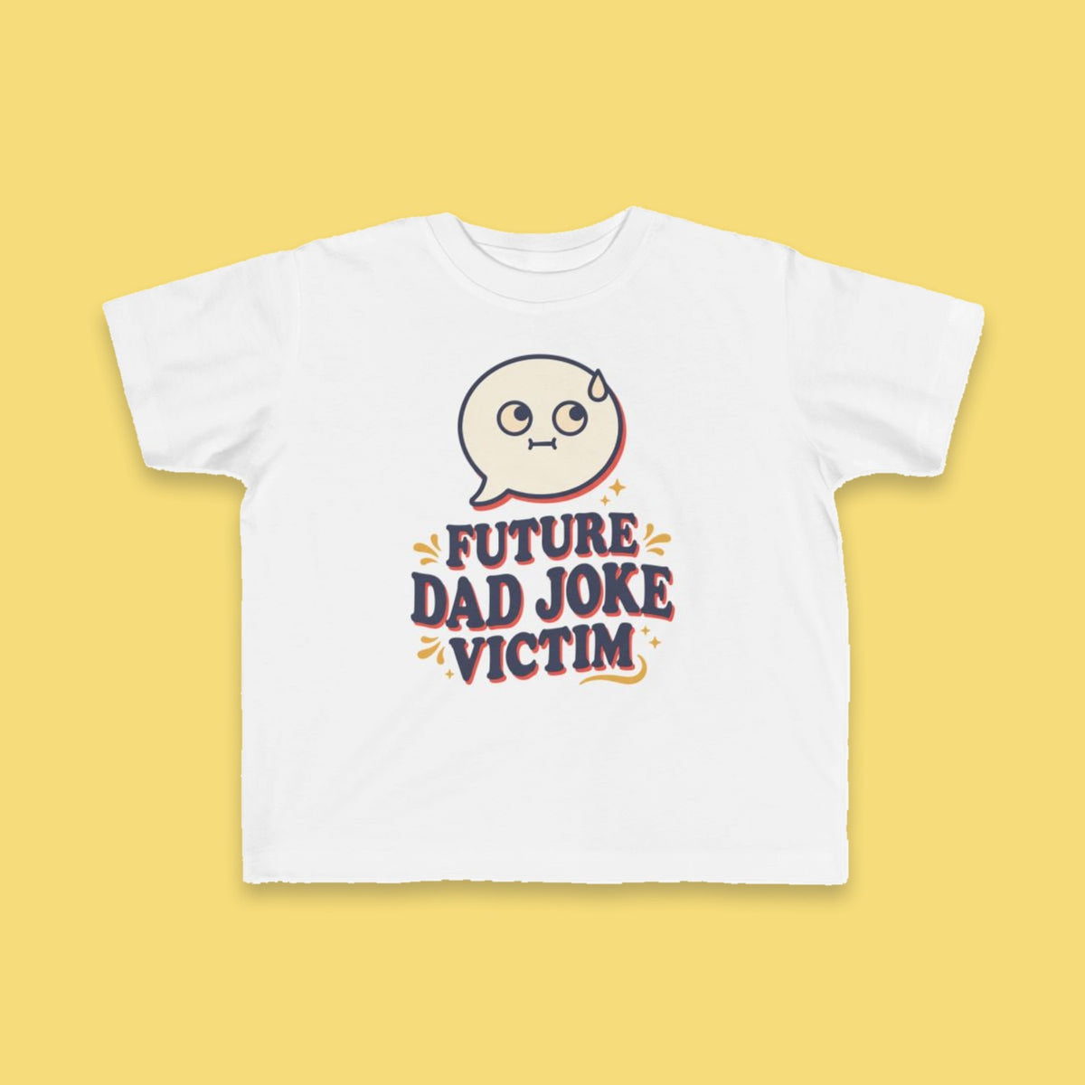 Future Dad Joke Victim toddler tee – Flat on yellow background