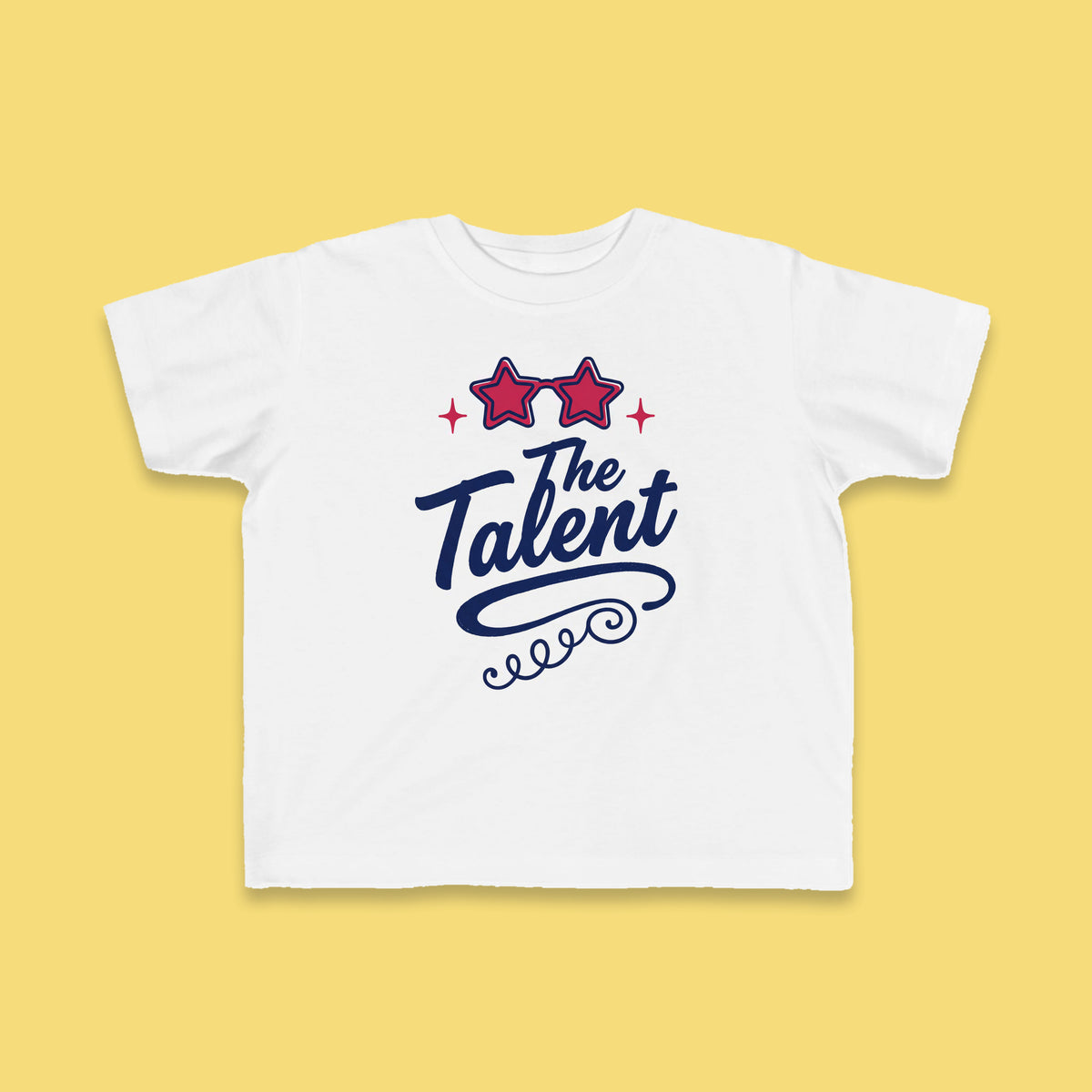 The Talent toddler tee – Flat on yellow background